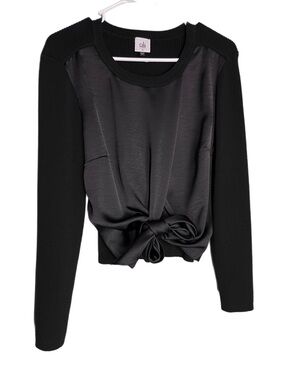 Cabi Long Sleeve Hybrid Sweater Blouse Tie Front Women’s Size Medium